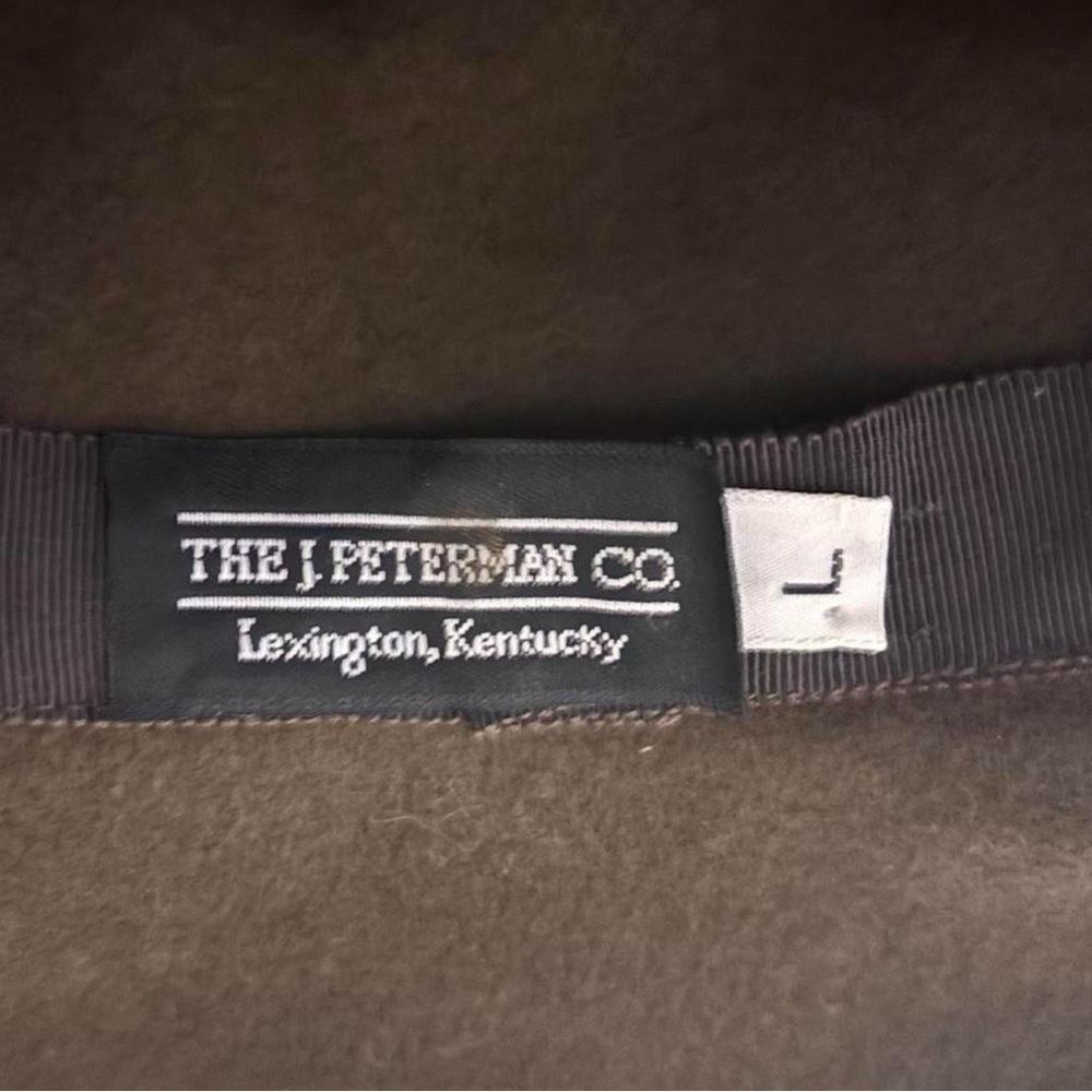 Vintage J. Peterman Size Large Rolled Brim Faux Fur Wool Bucket Hat Brown - Picture 5 of 5